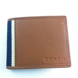 Coach Men’s Heritage Web Leather Slim Billfold